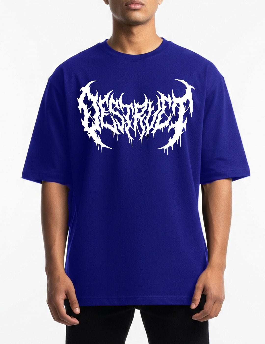 Destruct Oversized T-Shirt - Blue