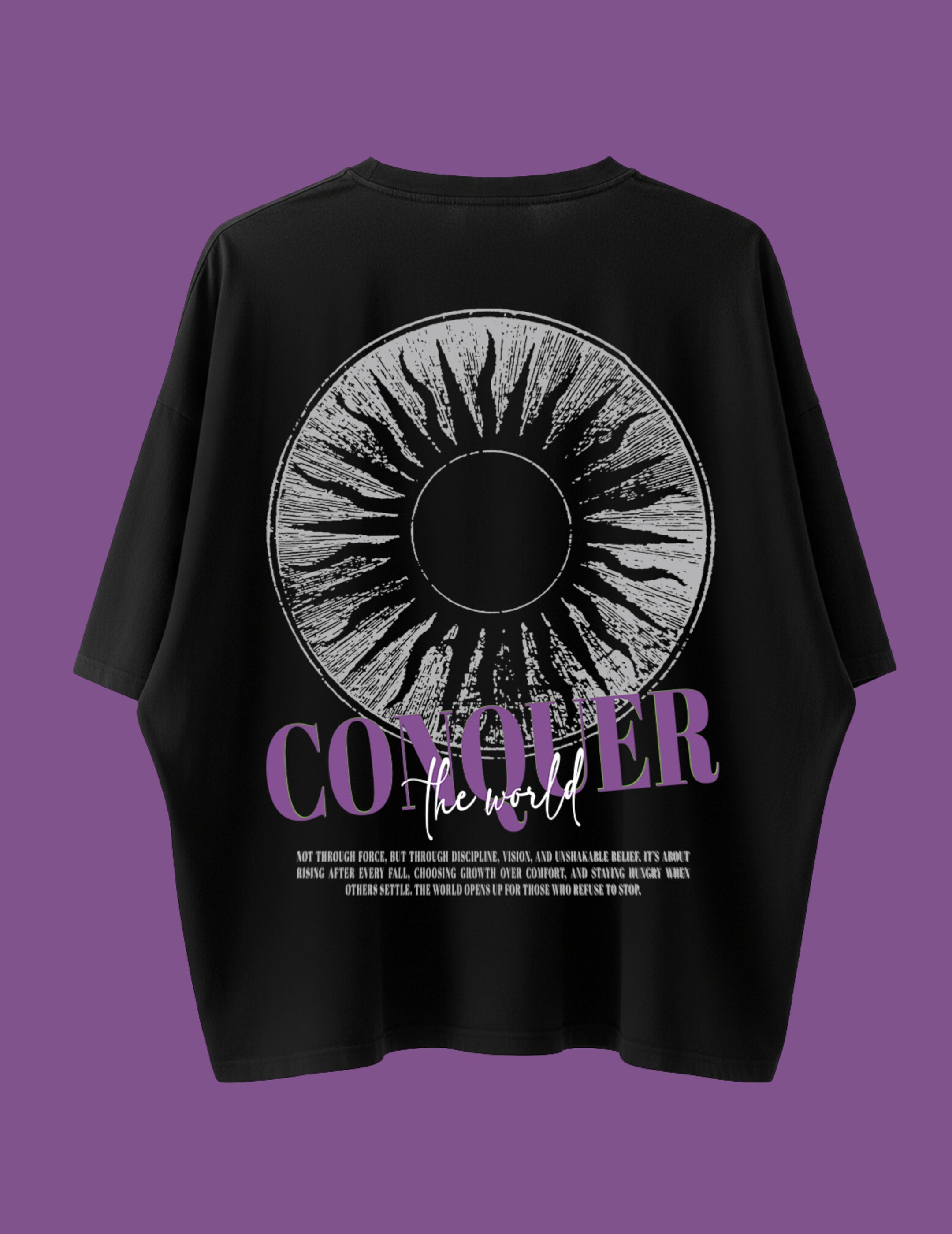Conquer The World Oversized Tshirt - Purple