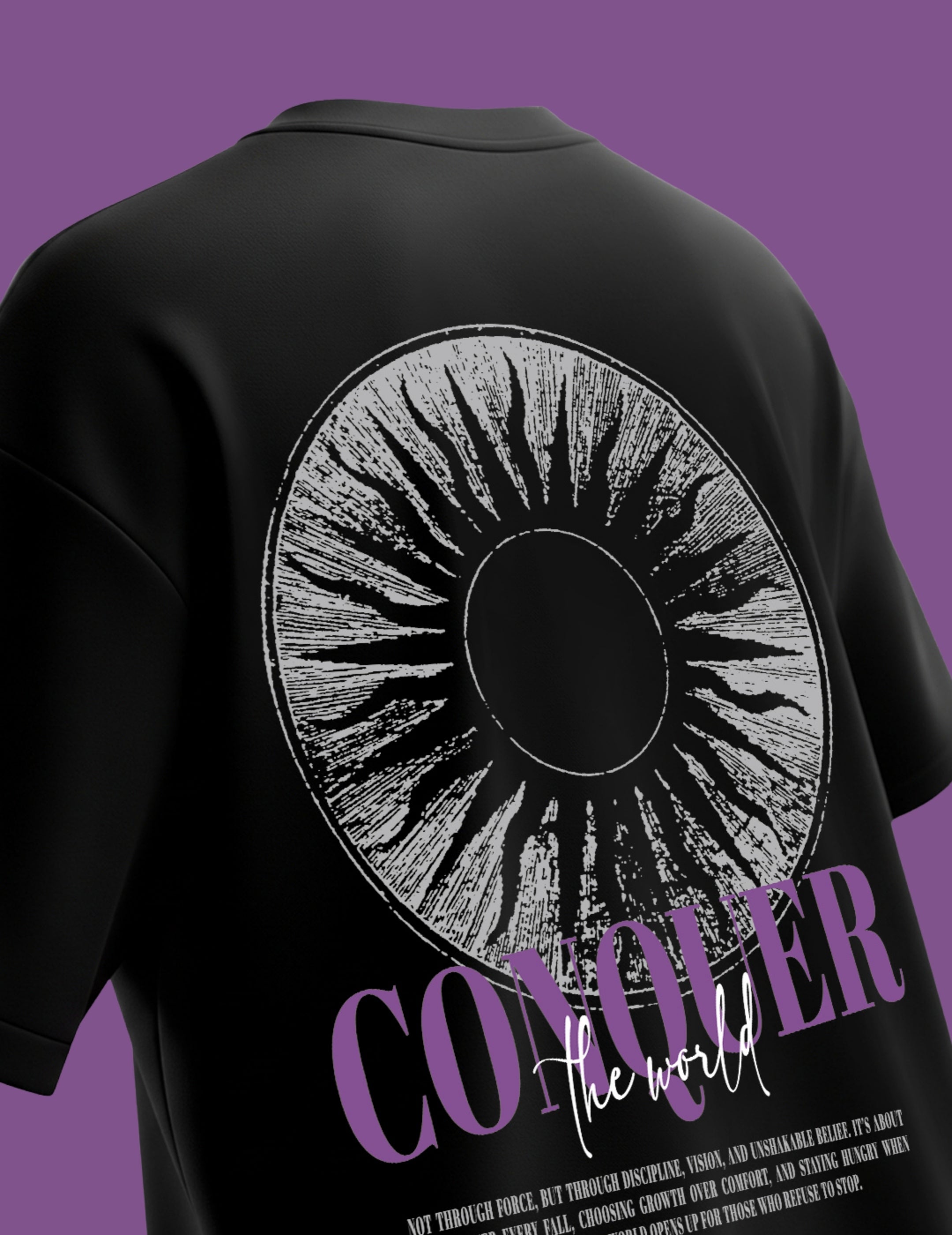 Conquer The World Oversized Tshirt - Purple