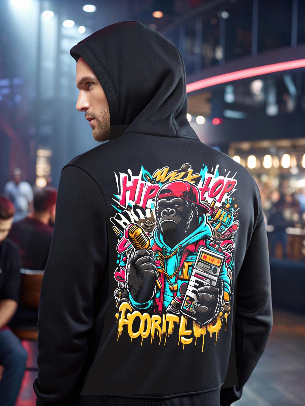 Oversized Hoodie – Cotton-Poly Blend, Adjustable Drawcord Hood, Crew Neck, Long Sleeves, Kangaroo Pocket, Relaxed Fit, Classic & Versatile Streetwear Essential black hoodies 