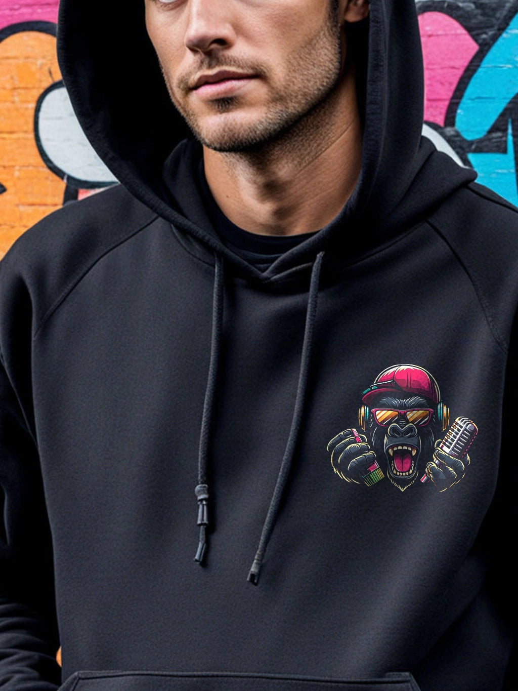 Oversized Hoodie – Cotton-Poly Blend, Adjustable Drawcord Hood, Crew Neck, Long Sleeves, Kangaroo Pocket, Relaxed Fit, Classic & Versatile Streetwear Essential black hoodies 