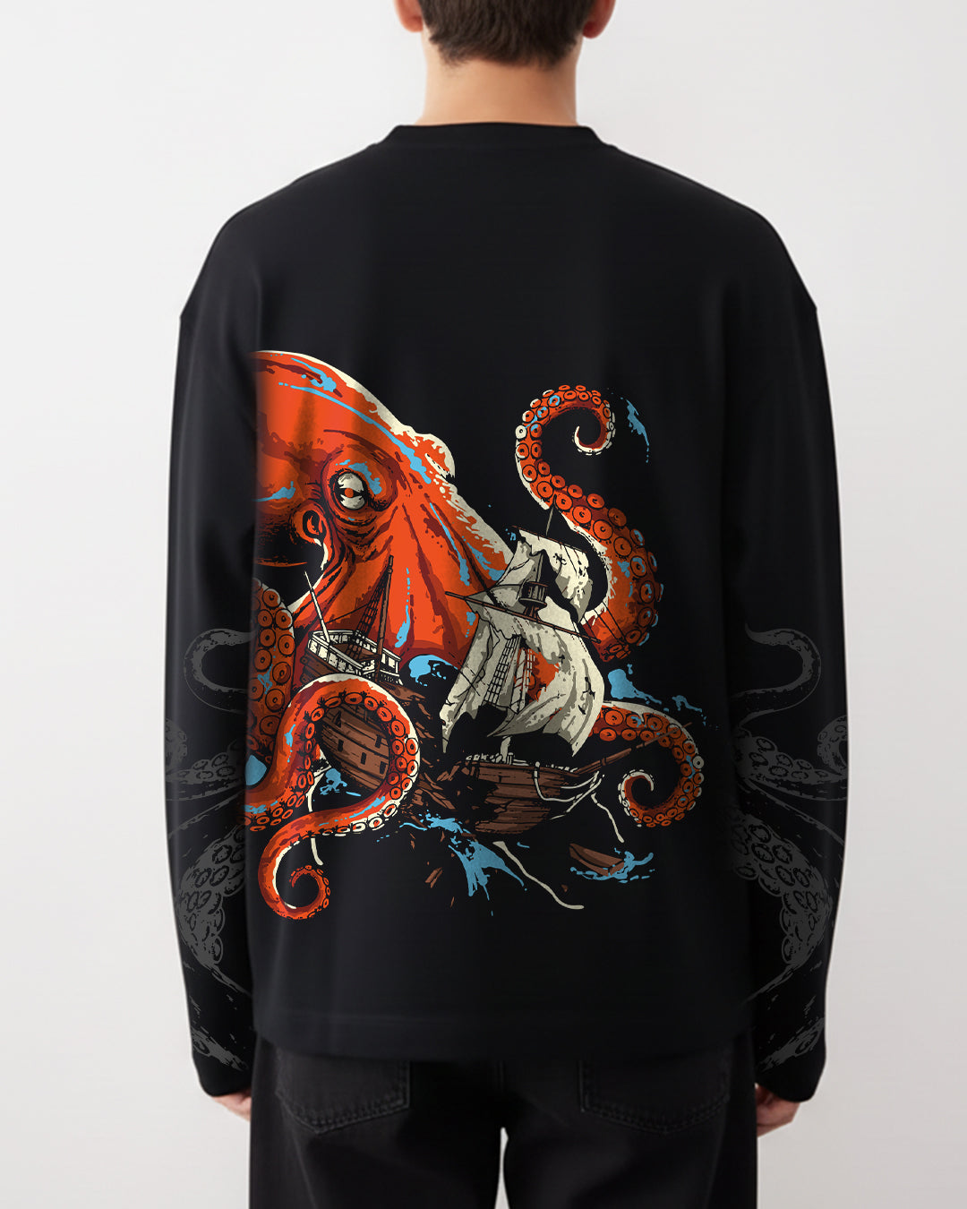 Kraken Full Sleeve Oversized T-Shirt