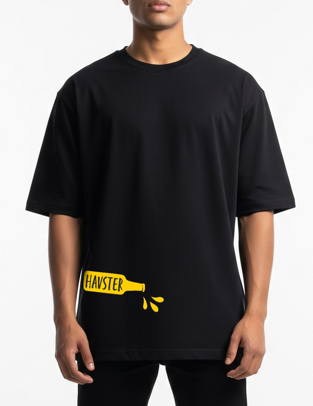 Stay Sanskari Oversized Tshirt - Black