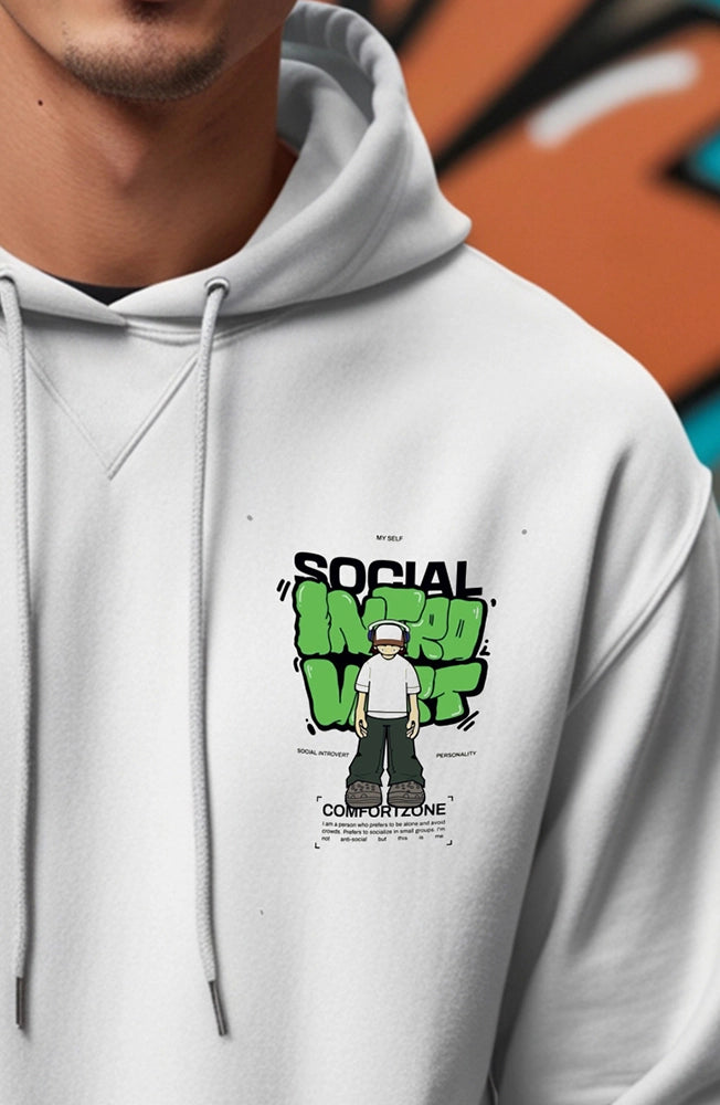 Oversized Hoodie – Cotton-Poly Blend, Adjustable Drawcord Hood, Crew Neck, Long Sleeves, Kangaroo Pocket, Relaxed Fit, Cozy & Versatile Streetwear Essential white hoodies